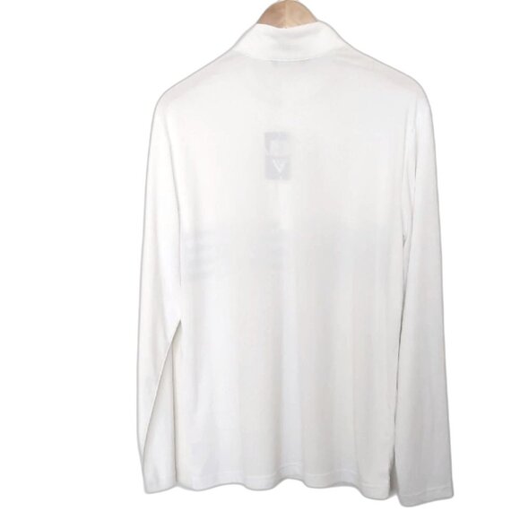 NEW Men's Levelwear Athletic White w/Black Stripes Long Sleeve Zip Golf Shirt M - Picture 2 of 7